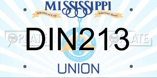 DIN213 Mississippi License Plate