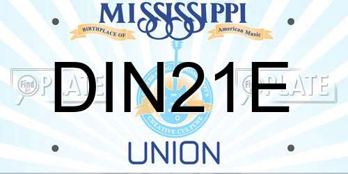 DIN21E Mississippi License Plate