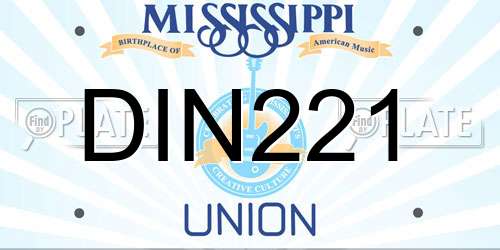 DIN221 Mississippi License Plate