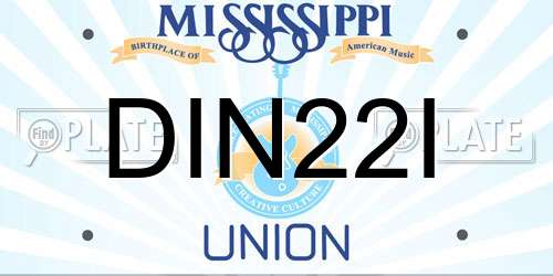 DIN22I Mississippi License Plate