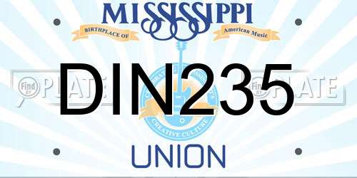 DIN235 Mississippi License Plate