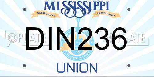 DIN236 Mississippi License Plate
