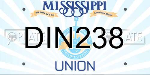 DIN238 Mississippi License Plate