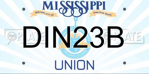 DIN23B Mississippi License Plate