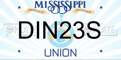 DIN23S Mississippi License Plate
