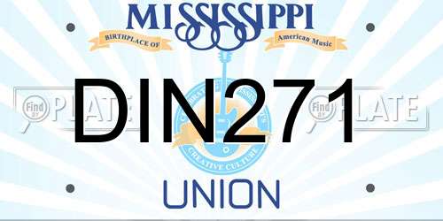 DIN271 Mississippi License Plate