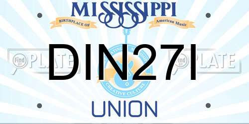 DIN27I Mississippi License Plate