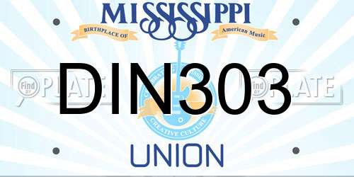 DIN303 Mississippi License Plate