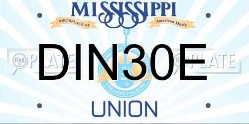 DIN30E Mississippi License Plate