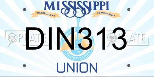 DIN313 Mississippi License Plate