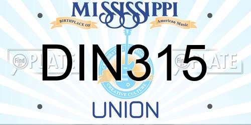 DIN315 Mississippi License Plate