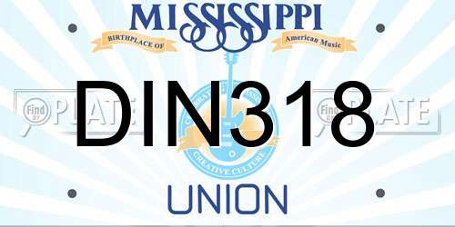 DIN318 Mississippi License Plate
