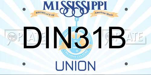 DIN31B Mississippi License Plate