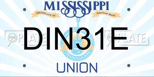 DIN31E Mississippi License Plate
