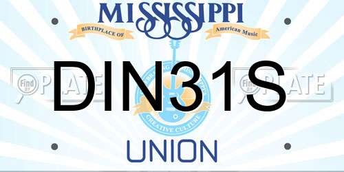 DIN31S Mississippi License Plate