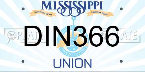 DIN366 Mississippi License Plate