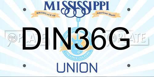 DIN36G Mississippi License Plate