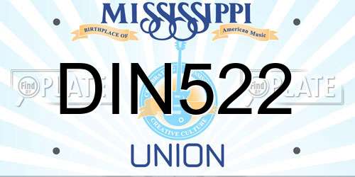 DIN522 Mississippi License Plate