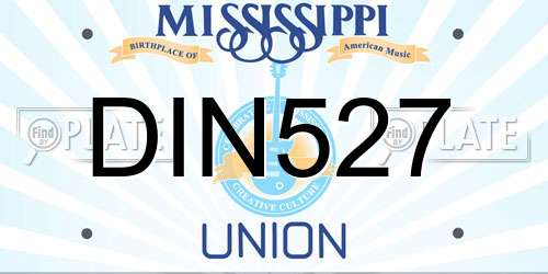 DIN527 Mississippi License Plate