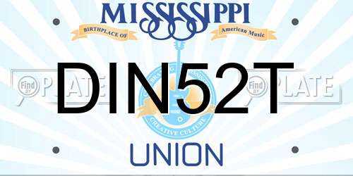 DIN52T Mississippi License Plate