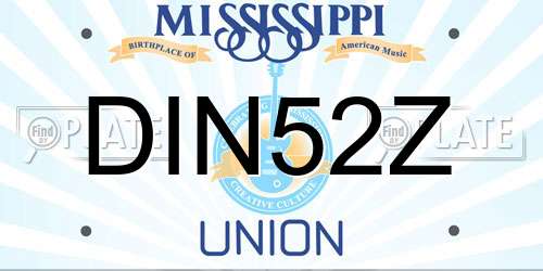 DIN52Z Mississippi License Plate