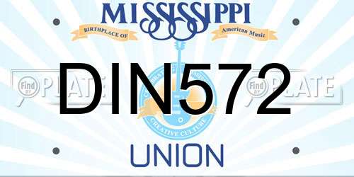 DIN572 Mississippi License Plate