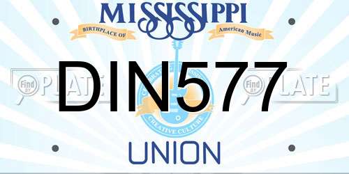 DIN577 Mississippi License Plate