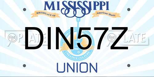 DIN57Z Mississippi License Plate