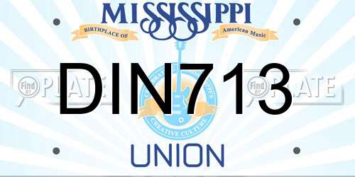 DIN713 Mississippi License Plate