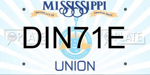 DIN71E Mississippi License Plate