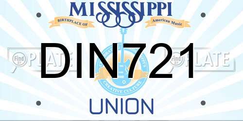 DIN721 Mississippi License Plate