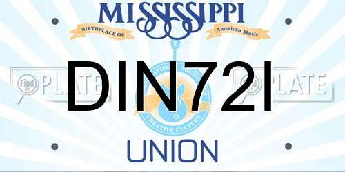 DIN72I Mississippi License Plate