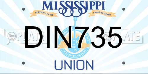 DIN735 Mississippi License Plate