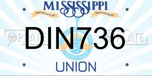 DIN736 Mississippi License Plate