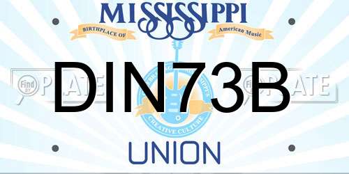 DIN73B Mississippi License Plate