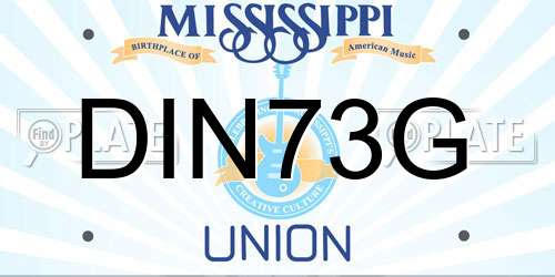 DIN73G Mississippi License Plate
