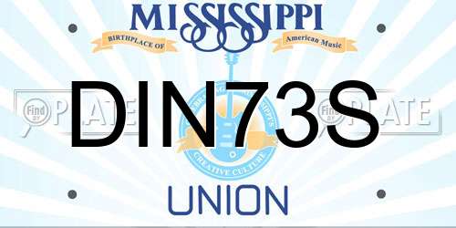 DIN73S Mississippi License Plate