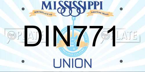 DIN771 Mississippi License Plate