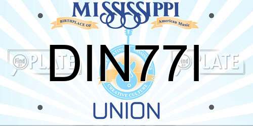 DIN77I Mississippi License Plate