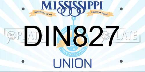 DIN827 Mississippi License Plate