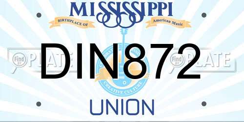 DIN872 Mississippi License Plate