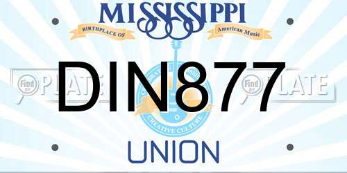 DIN877 Mississippi License Plate