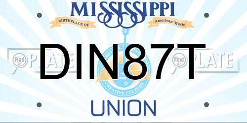 DIN87T Mississippi License Plate