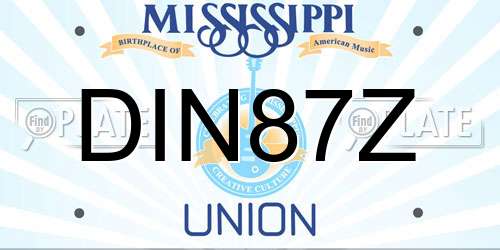 DIN87Z Mississippi License Plate