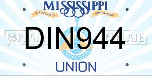 DIN944 Mississippi License Plate