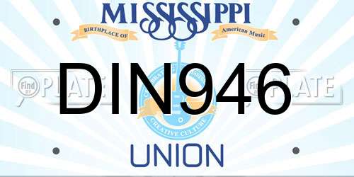 DIN946 Mississippi License Plate