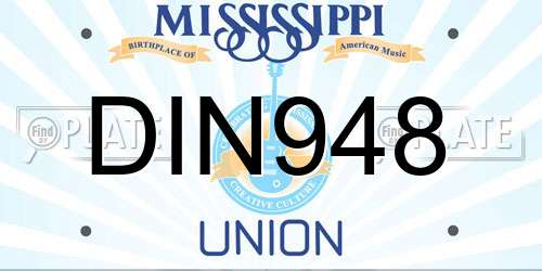 DIN948 Mississippi License Plate