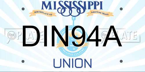 DIN94A Mississippi License Plate