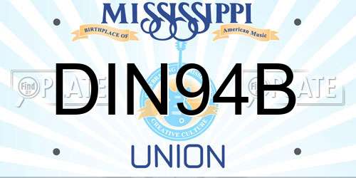 DIN94B Mississippi License Plate