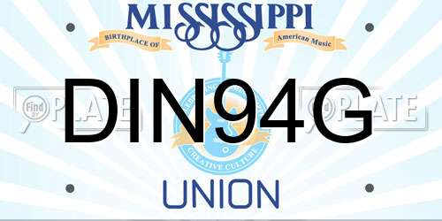DIN94G Mississippi License Plate